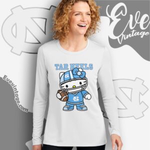 Hello Kitty North Carolina Tar Heels Football Shirt Long Sleeve Tee