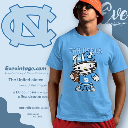 Hello Kitty North Carolina Tar Heels Football Shirt