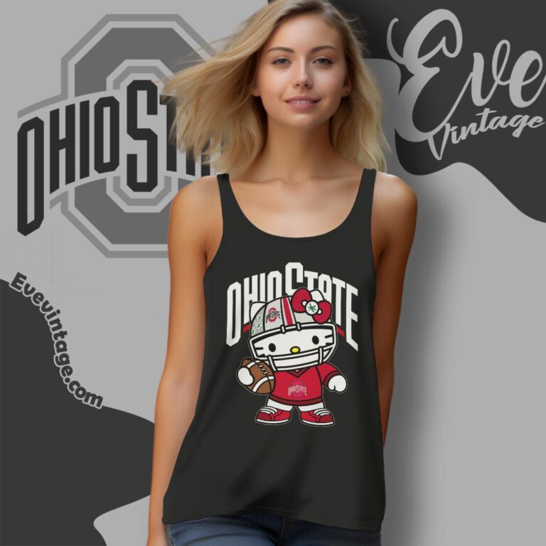 Hello Kitty Ohio State Buckeyes Football Shirt Tank Top Racerback Hello Kitty Ohio State Buckeyes Football Shirt Tank Top Racerback