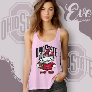 Hello Kitty Ohio State Buckeyes Football Shirt Tank Top Racerback
