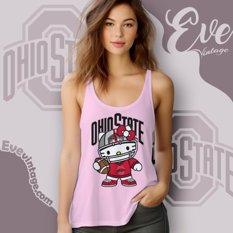 Hello Kitty Ohio State Buckeyes Football Shirt Tank Top Racerback Hello Kitty Ohio State Buckeyes Football Shirt Tank Top Racerback