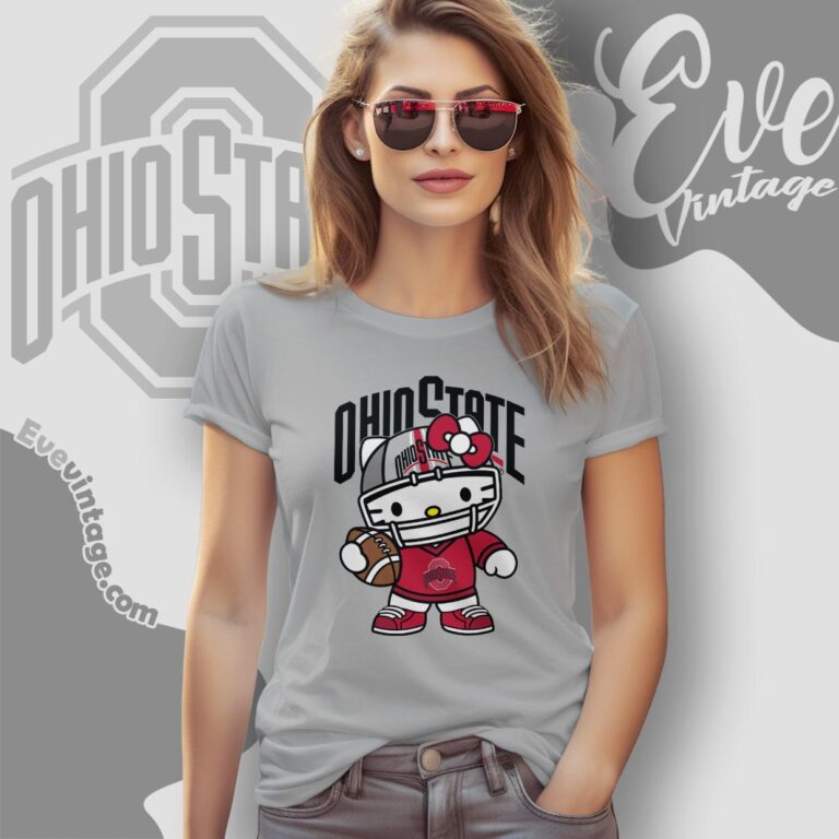 Hello Kitty Ohio State Buckeyes Football Shirt Women T shirt Hello Kitty Ohio State Buckeyes Football Shirt Women T shirt