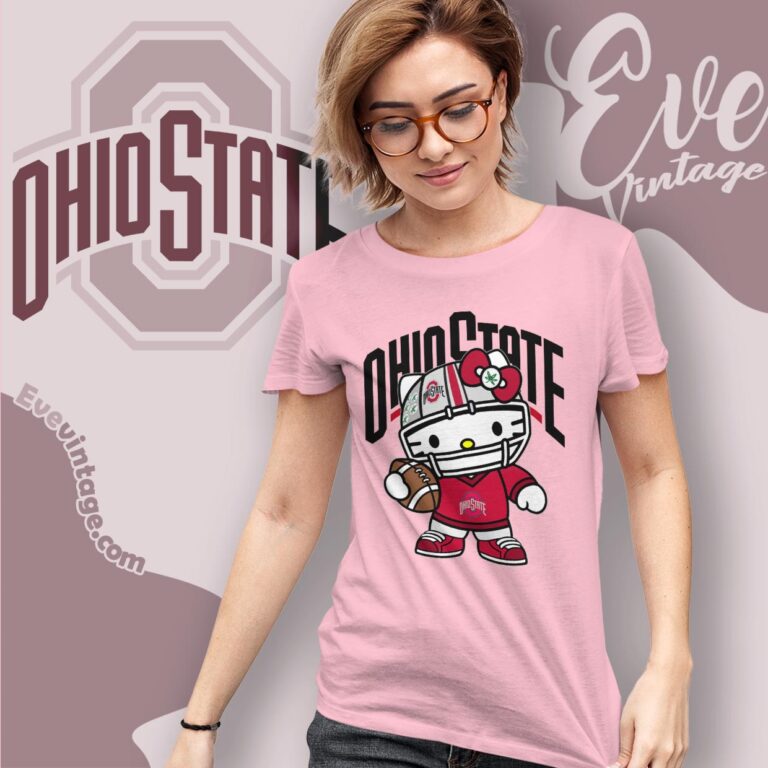 Hello Kitty Ohio State Buckeyes Football T shirt Hello Kitty Ohio State Buckeyes Football T shirt