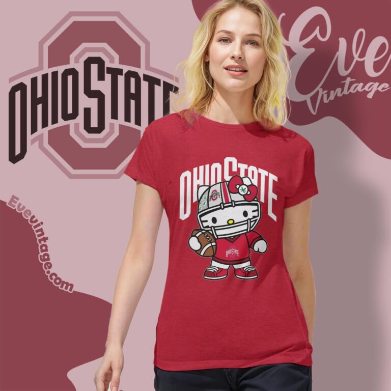 Hello Kitty Ohio State Buckeyes Football Women T shirt Hello Kitty Ohio State Buckeyes Football Women T shirt