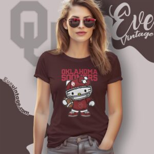 Hello Kitty Oklahoma Sooners Football Shirt Women T shirt
