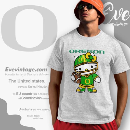 Hello Kitty Oregon Ducks Football Shirt