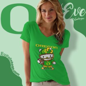 Hello Kitty Oregon Ducks Football Shirt