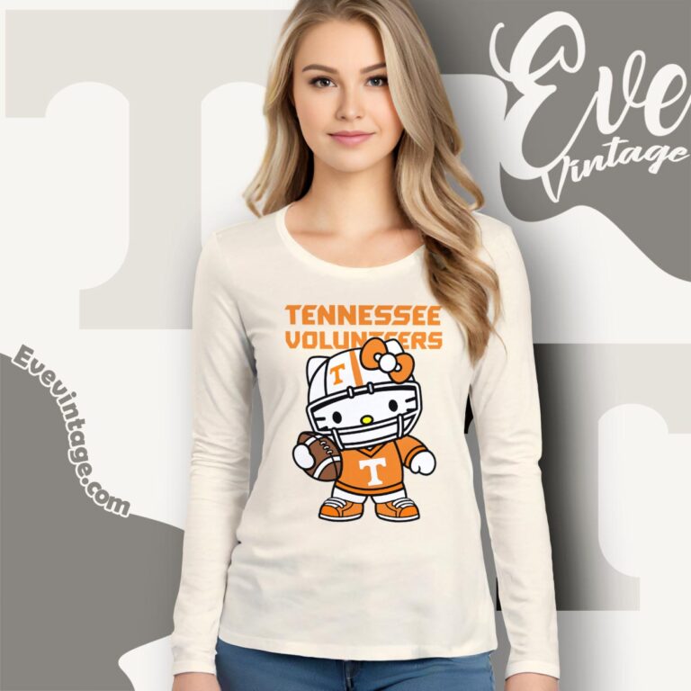 Hello Kitty Tennessee Volunteers Football Shirt Long Sleeve Tee Hello Kitty Tennessee Volunteers Football Shirt Long Sleeve Tee