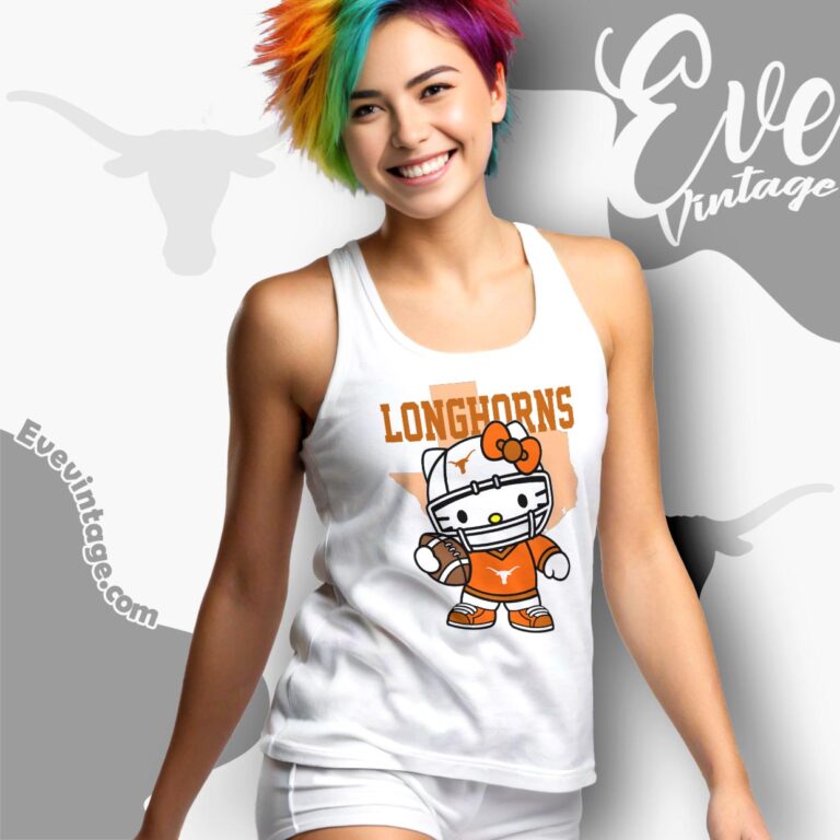Hello Kitty Texas Longhorns Football Shirt Tank Top Racerback Hello Kitty Texas Longhorns Football Shirt Tank Top Racerback