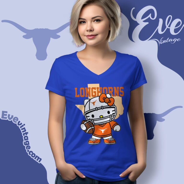 Hello Kitty Texas Longhorns Football Shirt V Neck TShirt Hello Kitty Texas Longhorns Football Shirt V Neck TShirt