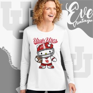 Hello Kitty Utah Utes Football Shirt Long Sleeve Tee