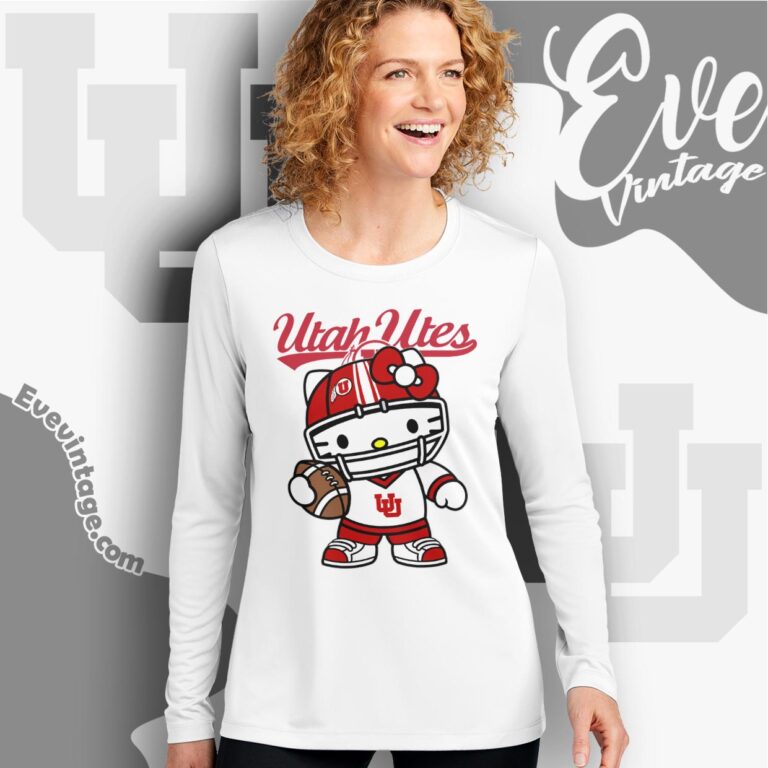 Hello Kitty Utah Utes Football Shirt Long Sleeve Tee Hello Kitty Utah Utes Football Shirt Long Sleeve Tee