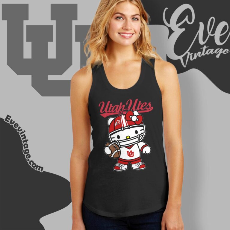 Hello Kitty Utah Utes Football Shirt Tank Top Racerback Hello Kitty Utah Utes Football Shirt Tank Top Racerback