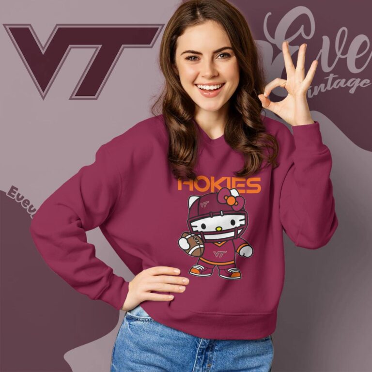Hello Kitty Virginia Tech Hokies Football Shirt Sweatshirt Hello Kitty Virginia Tech Hokies Football Shirt Sweatshirt
