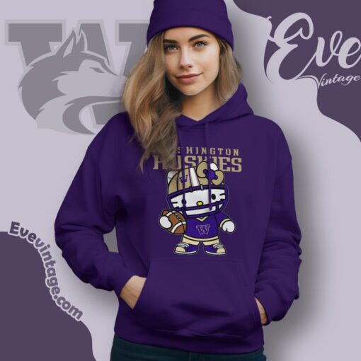 Hello Kitty Washington Huskies Football Shirt
