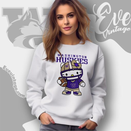 Hello Kitty Washington Huskies Football Shirt