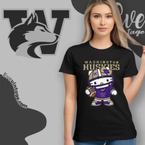 Hello Kitty Washington Huskies Football Shirt T shirt