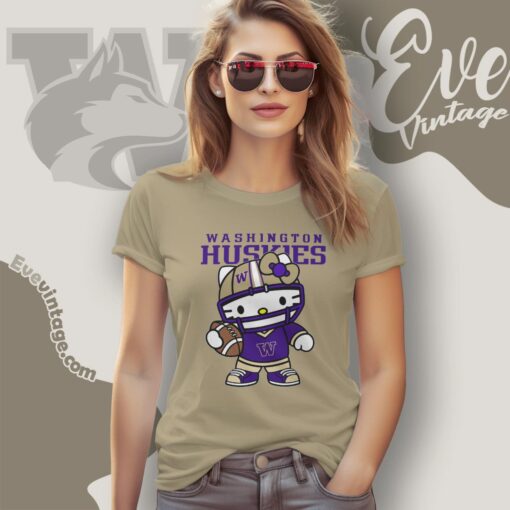 Hello Kitty Washington Huskies Football Shirt