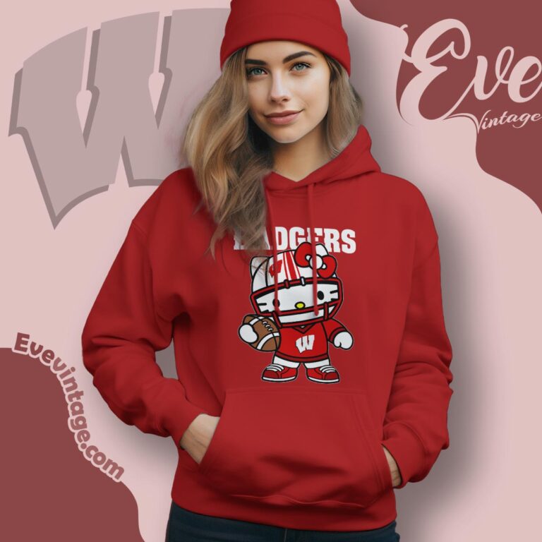 Hello Kitty Wisconsin Badgers Football Shirt Hoodie Hello Kitty Wisconsin Badgers Football Shirt Hoodie