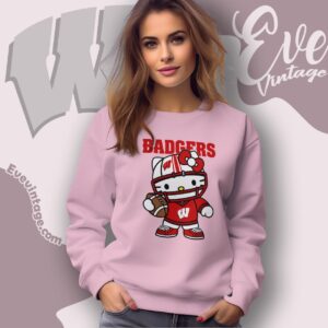 Hello Kitty Wisconsin Badgers Football Shirt Sweatshirt