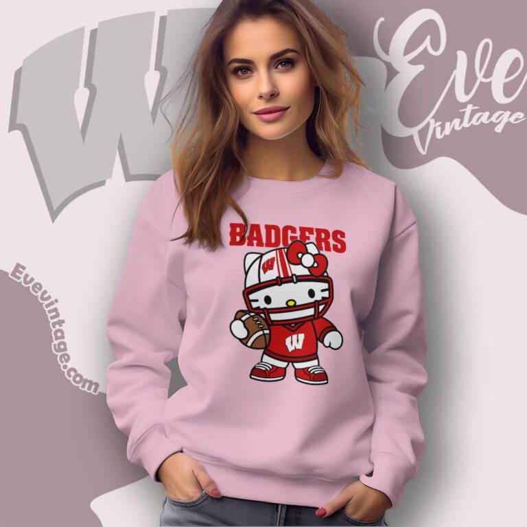 Hello Kitty Wisconsin Badgers Football Shirt Sweatshirt Hello Kitty Wisconsin Badgers Football Shirt Sweatshirt