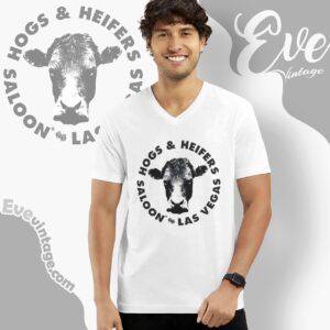 Hogs & Heifers Saloon Shirt Las Vegas Dive Bar V Neck TShirt