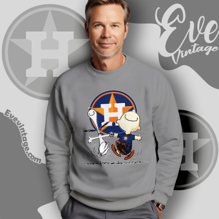 Houston Astros Charlie Brown Snoopy Happy Dancing Shirt Sweatshirt Houston Astros Charlie Brown Snoopy Happy Dancing Shirt Sweatshirt