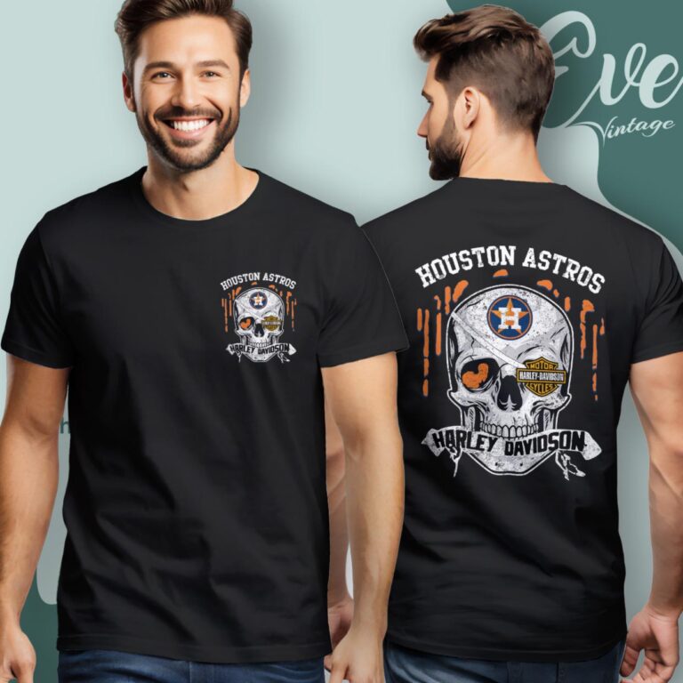 Houston Astros Harley Davidson Skull Shirt Women T Shirt Houston Astros Harley Davidson Skull Shirt Women T Shirt