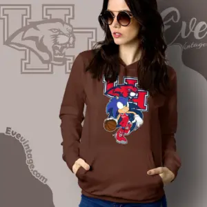 Houston Cougars Sonic The Hedgehog Basketball Hoodie