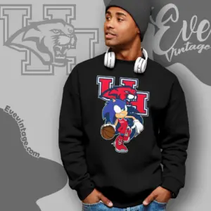 Houston Cougars Sonic The Hedgehog Basketball Sweatshirt