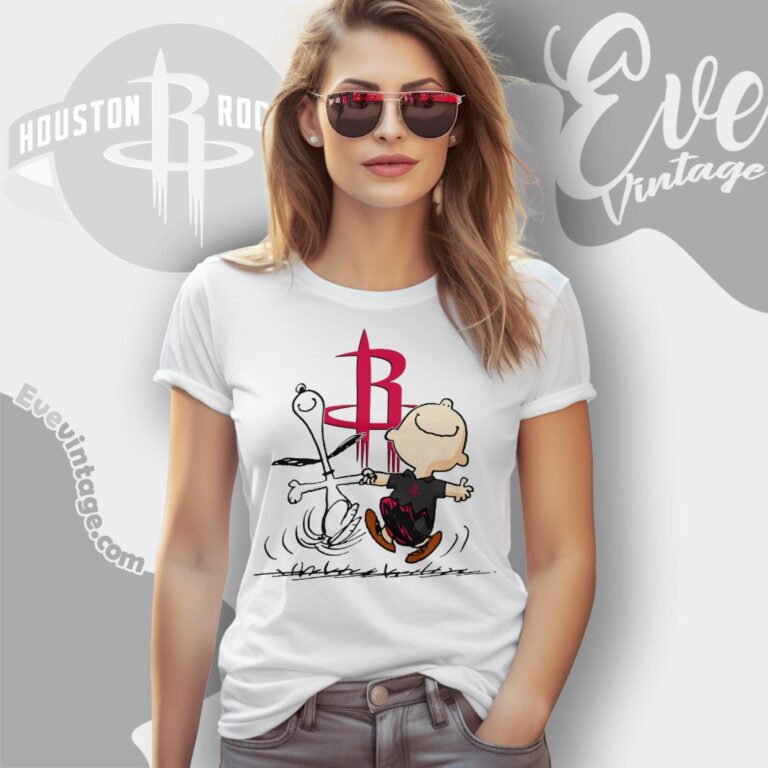 Houston Rockets Charlie Brown Snoopy Happy Dancing Shirt Women T Shirt Houston Rockets Charlie Brown Snoopy Happy Dancing Shirt Women T Shirt