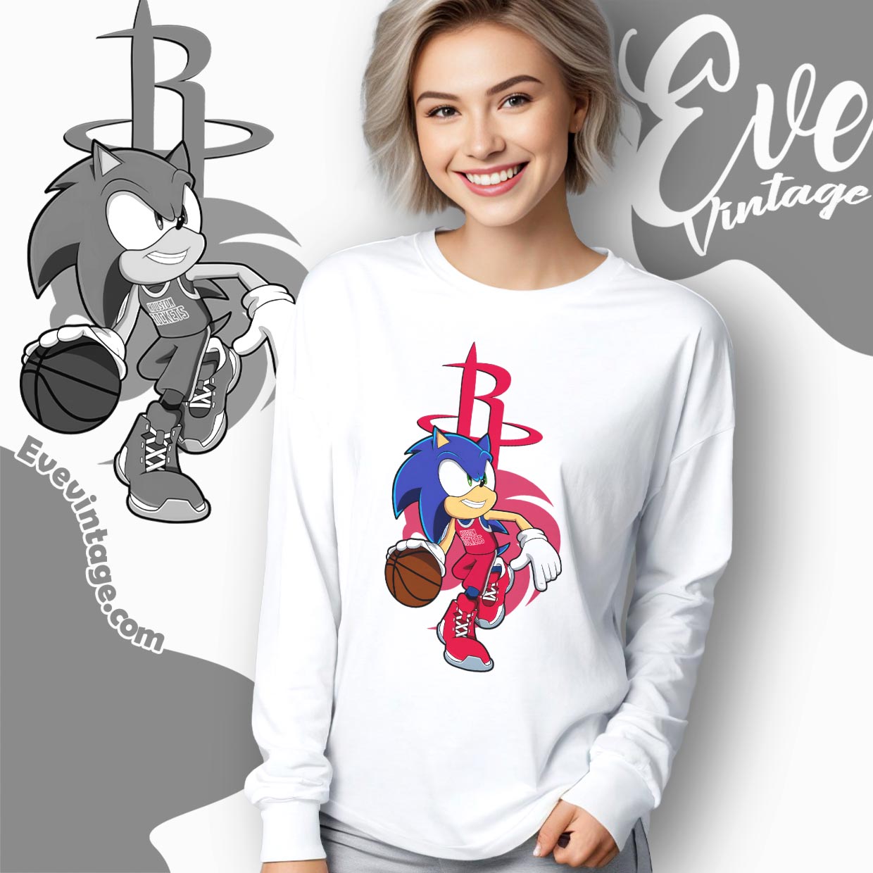 Houston Rockets Sonic The Hedgehog Shirt Houston Rockets Sonic The Hedgehog Shirt