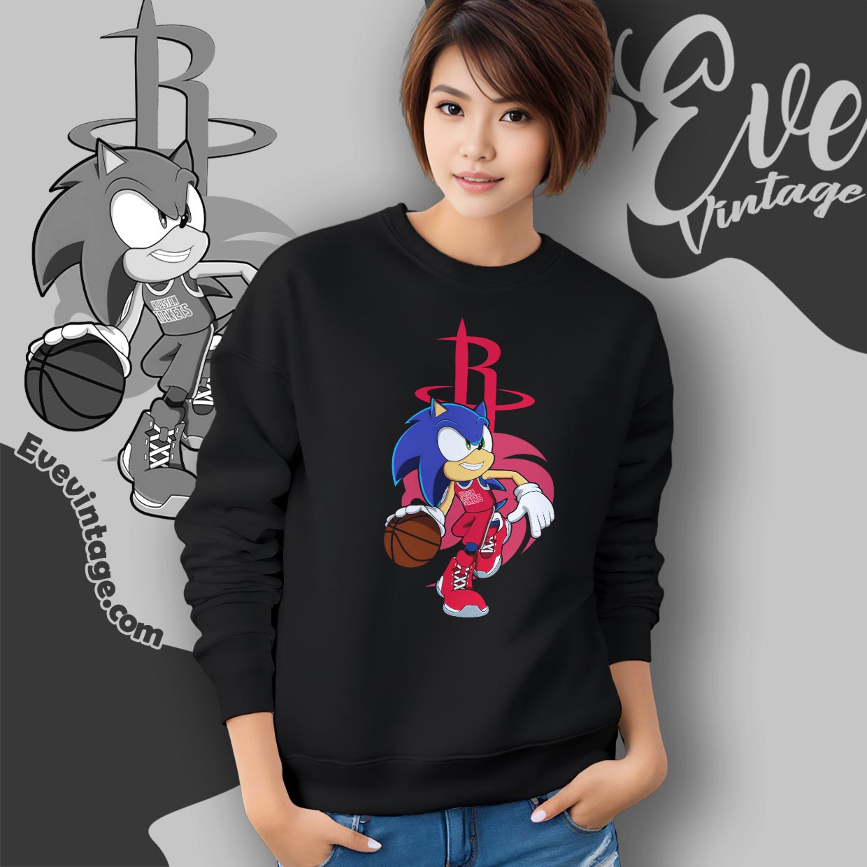 Houston Rockets Sonic The Hedgehog Shirt Houston Rockets Sonic The Hedgehog Shirt