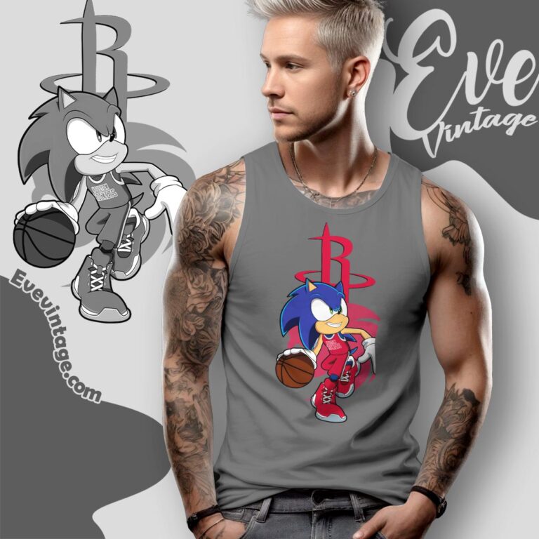 Houston Rockets Sonic The Hedgehog Shirt Tank Top Racerback Houston Rockets Sonic The Hedgehog Shirt Tank Top Racerback