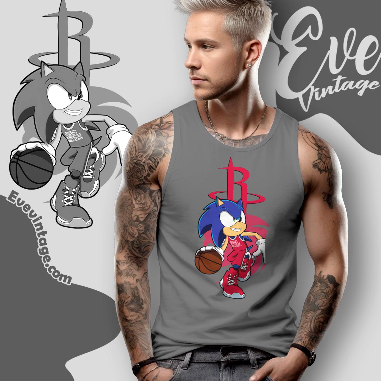 Houston Rockets Sonic The Hedgehog Shirt Houston Rockets Sonic The Hedgehog Shirt