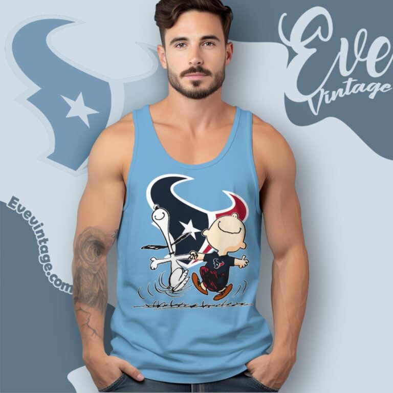 Houston Texans Charlie Brown Snoopy Happy Dancing Shirt Tank Top Racerback Houston Texans Charlie Brown Snoopy Happy Dancing Shirt Tank Top Racerback