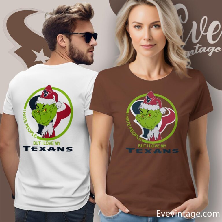 Houston Texans Christmas Grinch Shirt I Hate People But I Love My Texans Women T Shirt Houston Texans Christmas Grinch Shirt I Hate People But I Love My Texans Women T Shirt