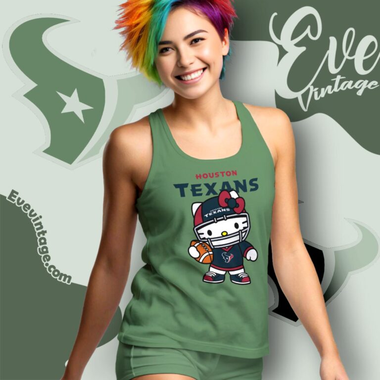 Houston Texans Hello Kitty Shirt Tank Top Racerback Houston Texans Hello Kitty Shirt Tank Top Racerback