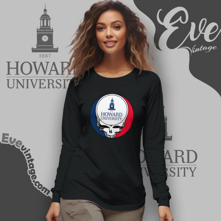 Howard University Steal Your Face Grateful Dead Shirt Long Sleeve Tee Howard University Steal Your Face Grateful Dead Shirt Long Sleeve Tee