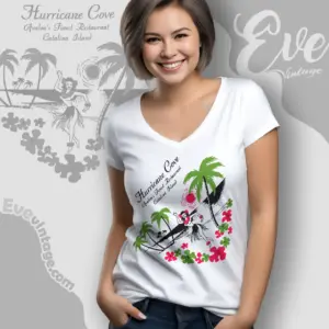 Hurricane Cove Shirt Catalina Island Tiki Bar V Neck TShirt