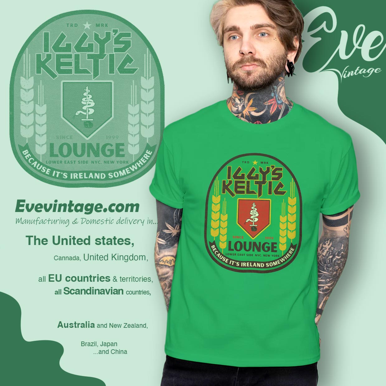 Iggy's Keltic Lounge Shirt Nyc Dive Bar T shirt Iggy's Keltic Lounge Shirt Nyc Dive Bar T shirt