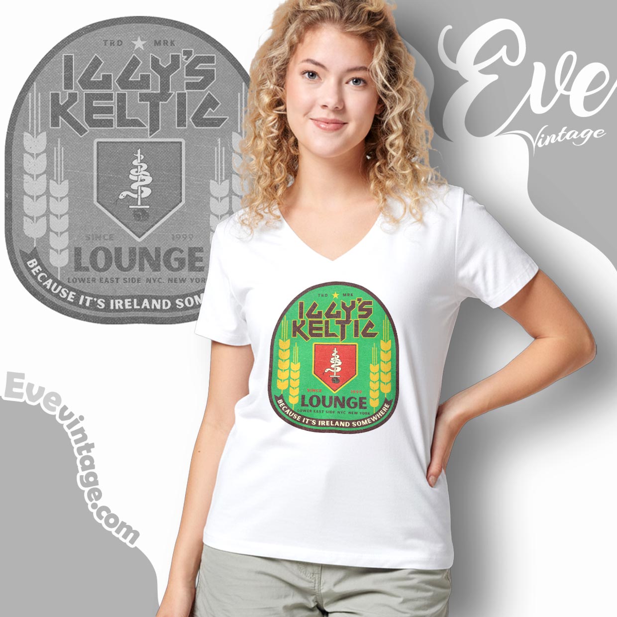 Iggy's Keltic Lounge Shirt Nyc Dive Bar V Neck TShirt Iggy's Keltic Lounge Shirt Nyc Dive Bar V Neck TShirt