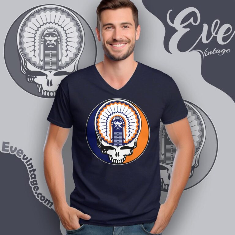 Illinois Fighting Illini Steal Your Face Stealie Shirt V Neck TShirt Illinois Fighting Illini Steal Your Face Stealie Shirt V Neck TShirt
