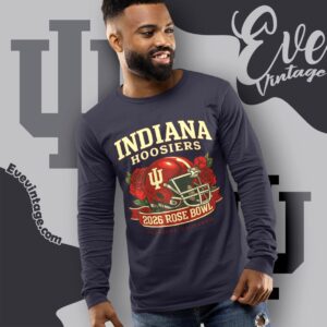 Indiana Football Rose Bowl Helmet Shirt Big 10 Champions Long Sleeve Tee