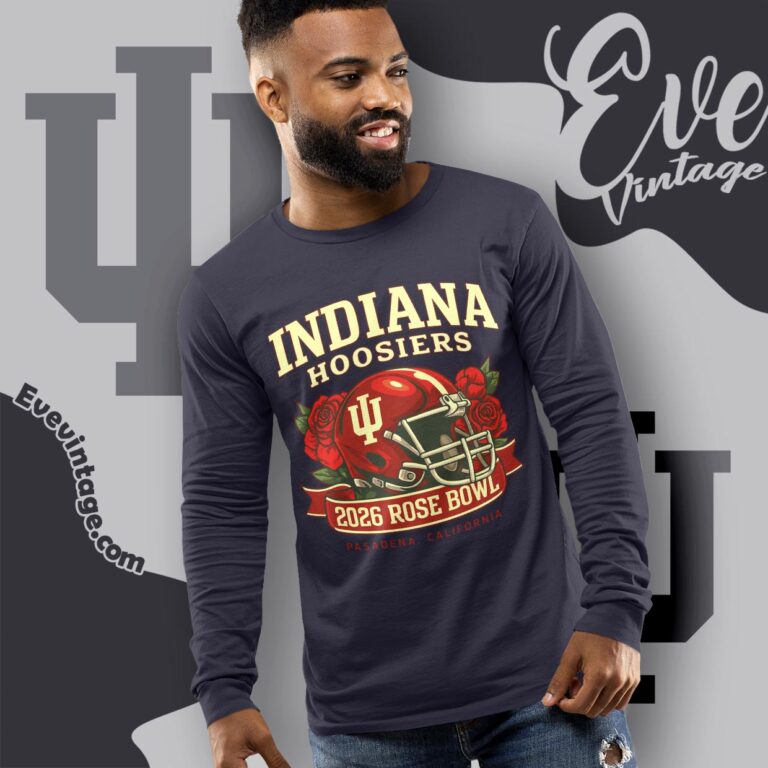 Indiana Football Rose Bowl Helmet Shirt Big 10 Champions Long Sleeve Tee Indiana Football Rose Bowl Helmet Shirt Big 10 Champions Long Sleeve Tee
