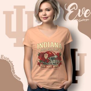 Indiana Football Rose Bowl Helmet Shirt Big 10 Champions V Neck TShirt