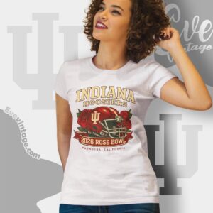 Indiana Football Rose Bowl Helmet Shirt Big 10 Champions Women T shirt