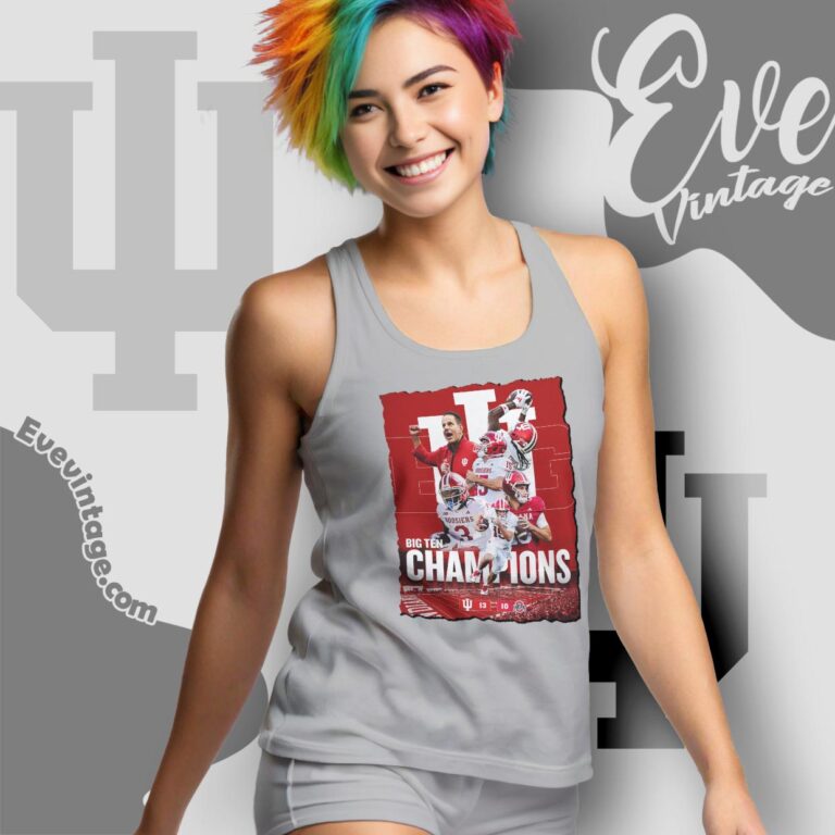 Indiana Hoosiers 2025 Big10 Champions Poster Tank Top Racerback Indiana Hoosiers 2025 Big10 Champions Poster Tank Top Racerback