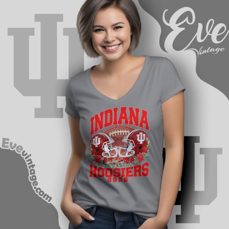Indiana Hoosiers Rose Bowl 2026 Champions Shirt V Neck TShirt Indiana Hoosiers Rose Bowl 2026 Champions Shirt V Neck TShirt