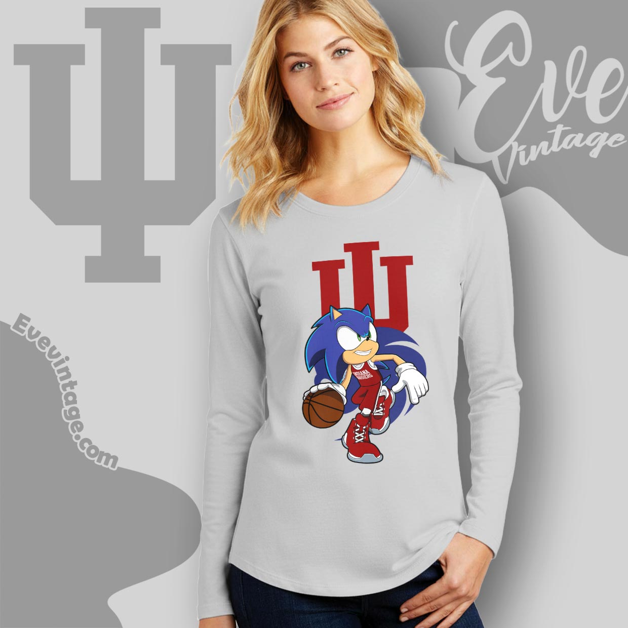 Indiana Hoosiers Sonic The Hedgehog Basketball Shirt Long Sleeve Tee Indiana Hoosiers Sonic The Hedgehog Basketball Shirt Long Sleeve Tee